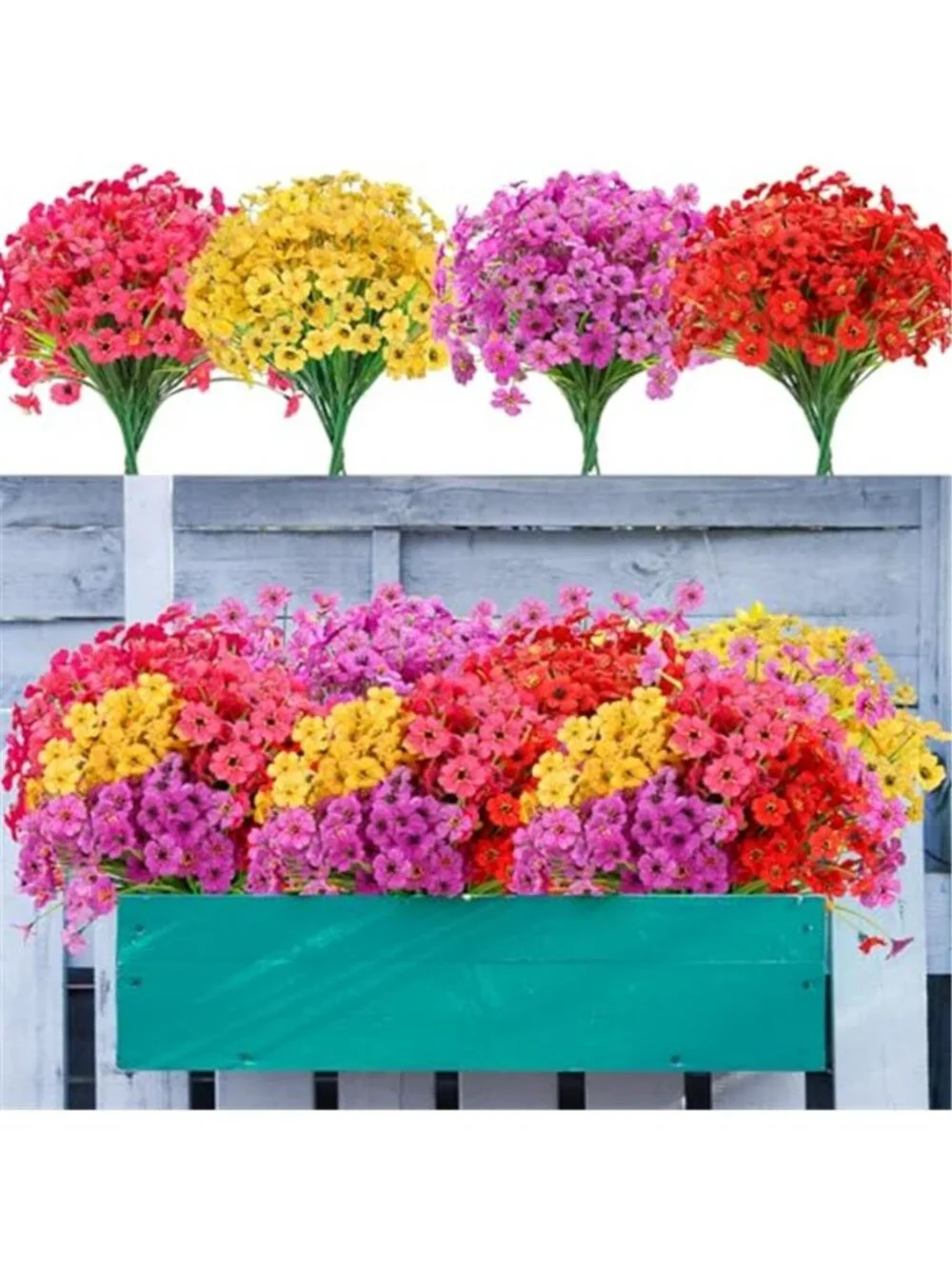 Artificial Eucalyptus Flowers 20 pk UV Resistant Faux Outdoor Porch Garden Decor
